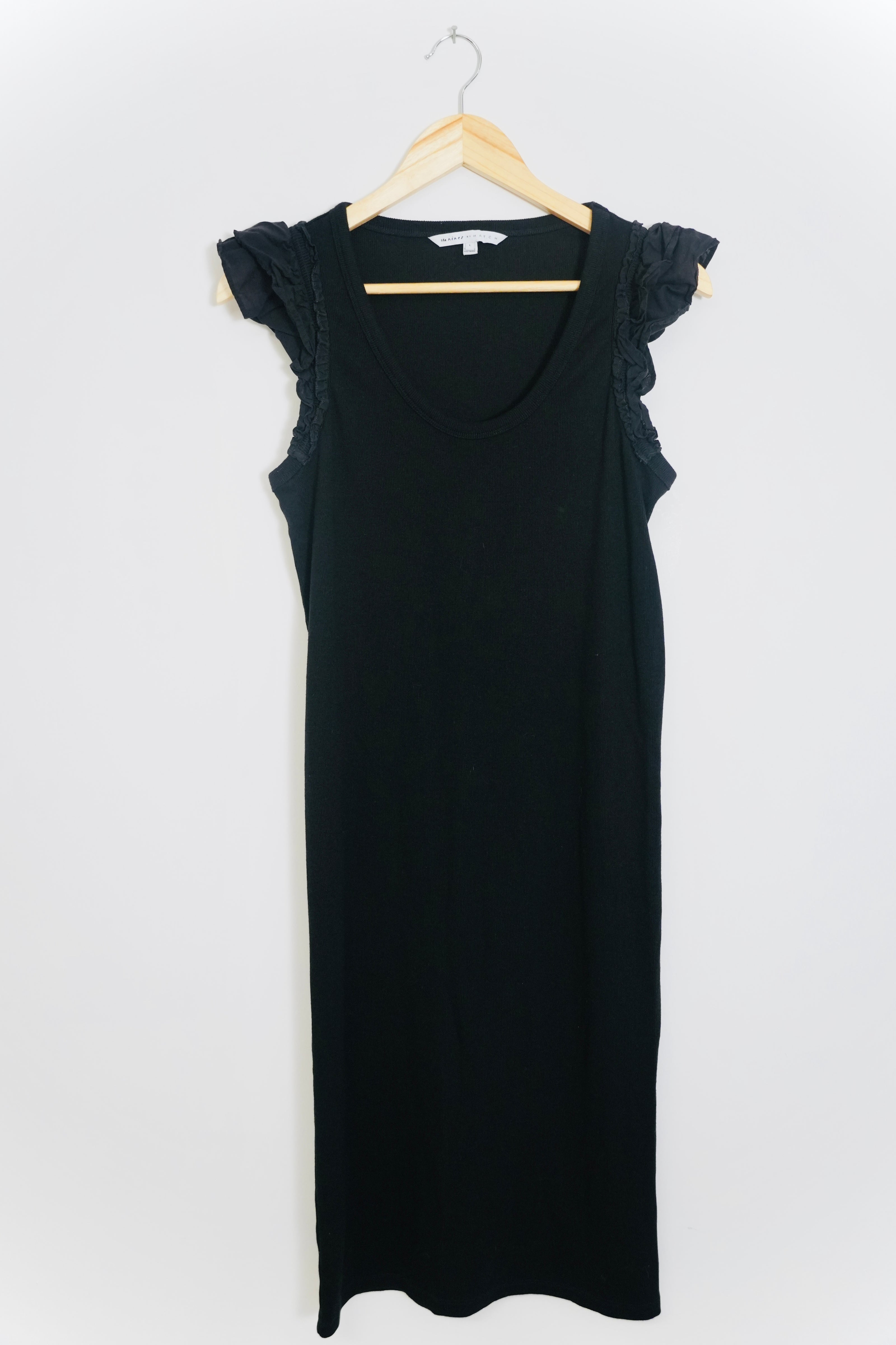 The Niners by Hatch Black Sleeveless Ribbed Dress Size Large