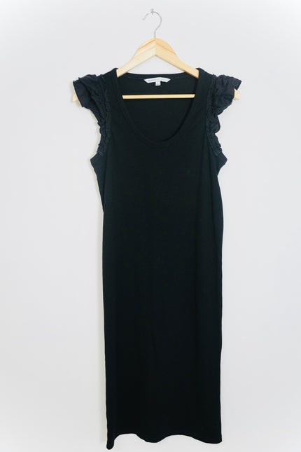 The Niners by Hatch Black Sleeveless Ribbed Dress Size Large