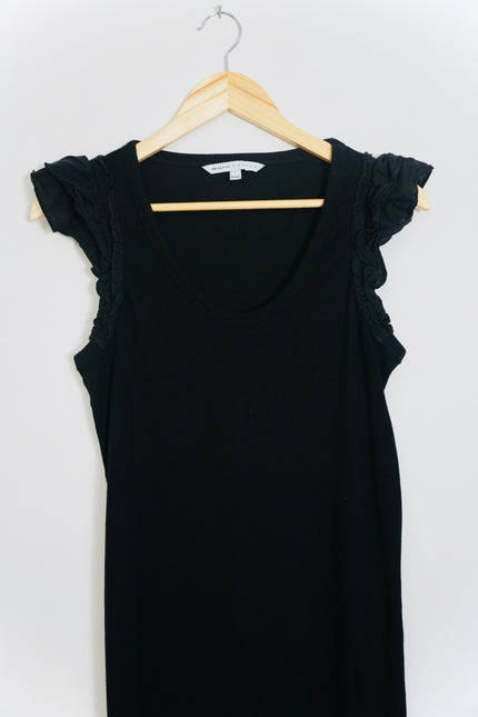 The Niners by Hatch Black Sleeveless Ribbed Dress Size Large