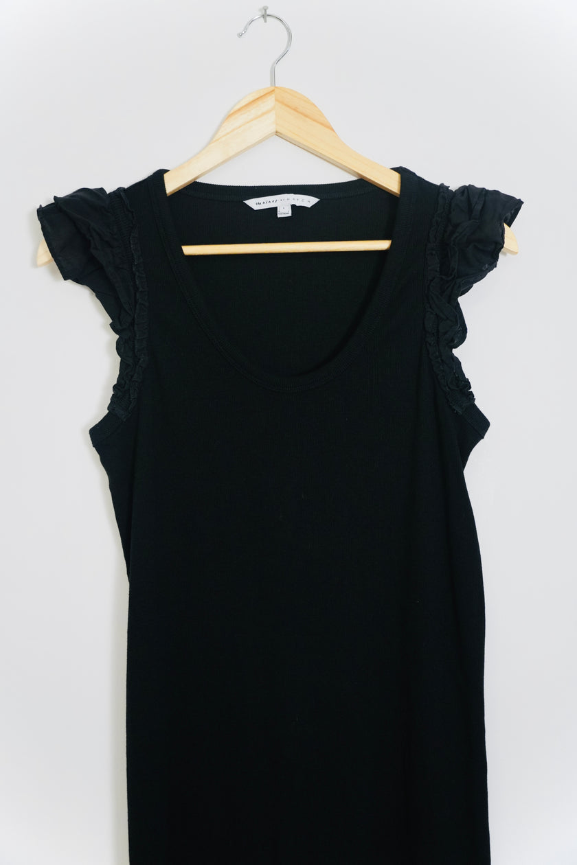 The Niners by Hatch Black Sleeveless Ribbed Dress Size Large