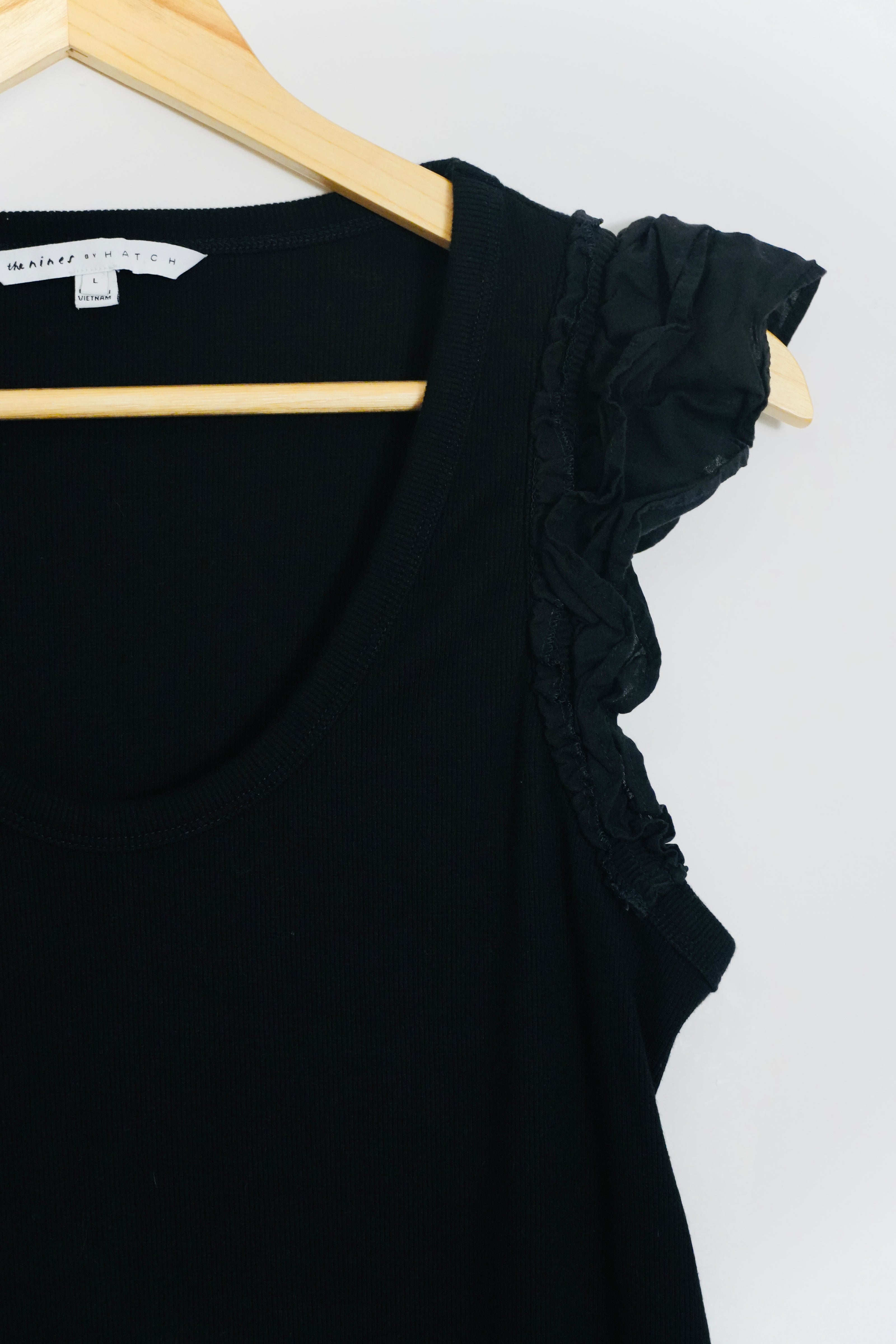 The Niners by Hatch Black Sleeveless Ribbed Dress Size Large