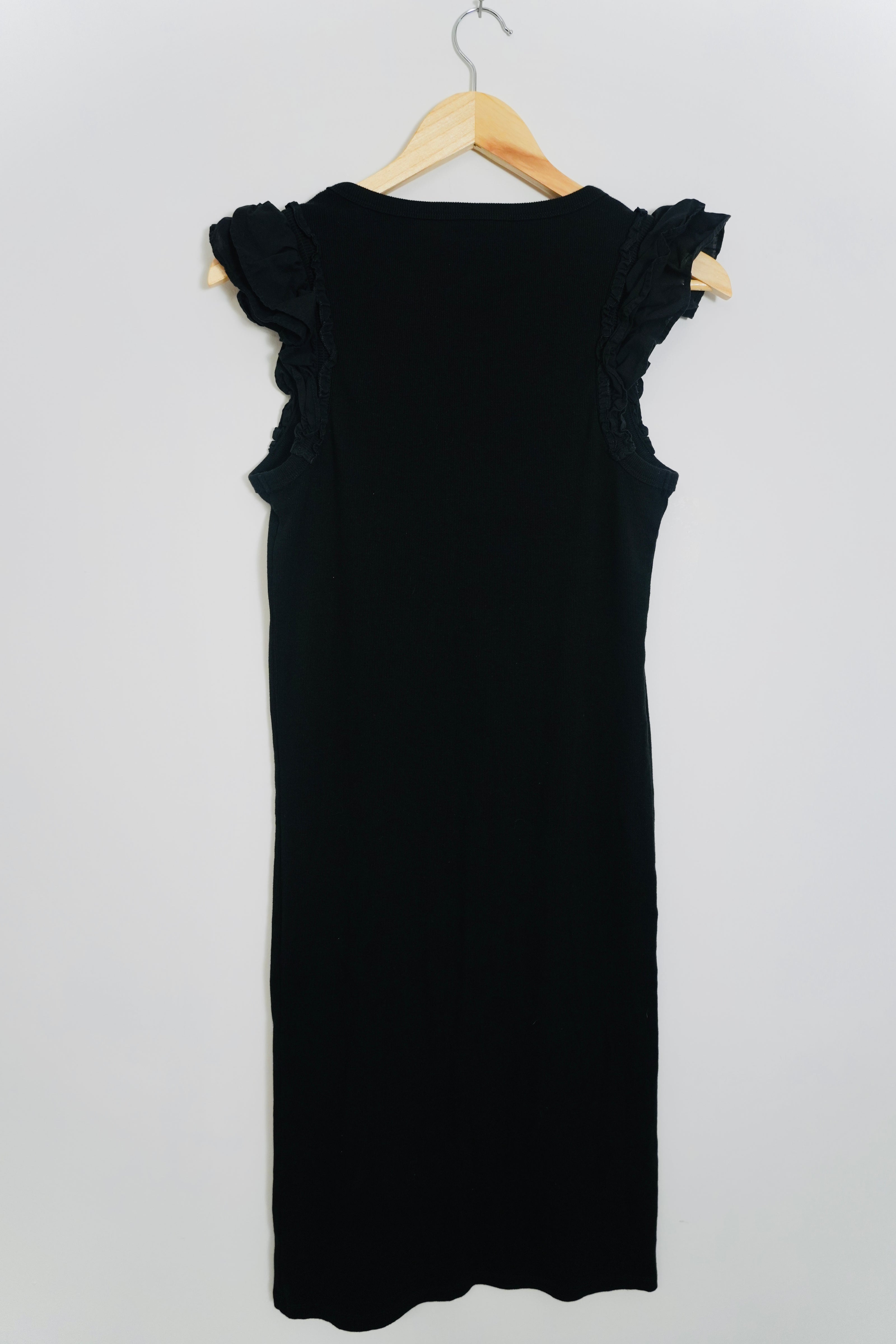 The Niners by Hatch Black Sleeveless Ribbed Dress Size Large