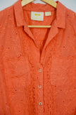 Maeve by Anthropologie Coral Embroidered Blouse Size 4