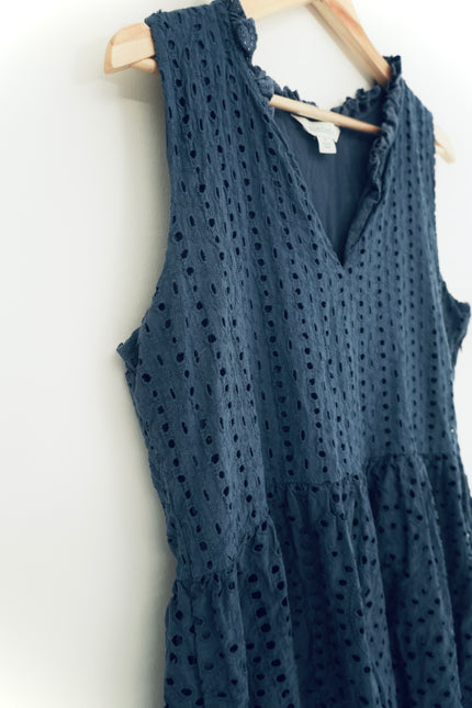 Sundance Sleevless Navy A-Line Dress Size X-Large