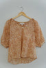 Cleobella Floral Smocked Blouse Size Small