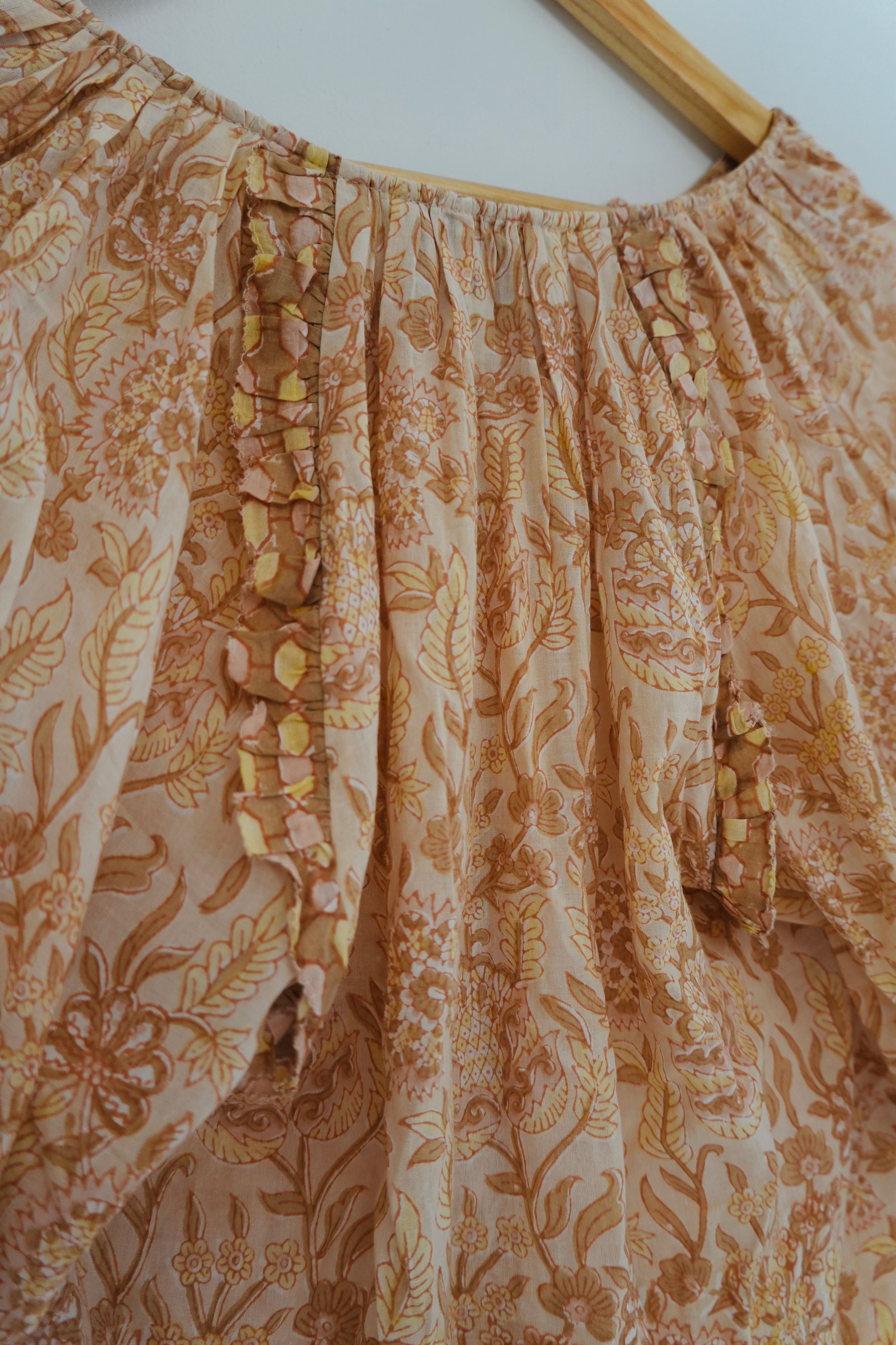 Cleobella Floral Smocked Blouse Size Small