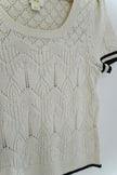 Maeve by Anthropologie Open Stitch Cream Sweater Top Size Large