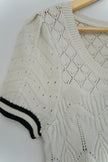 Maeve by Anthropologie Open Stitch Cream Sweater Top Size Large