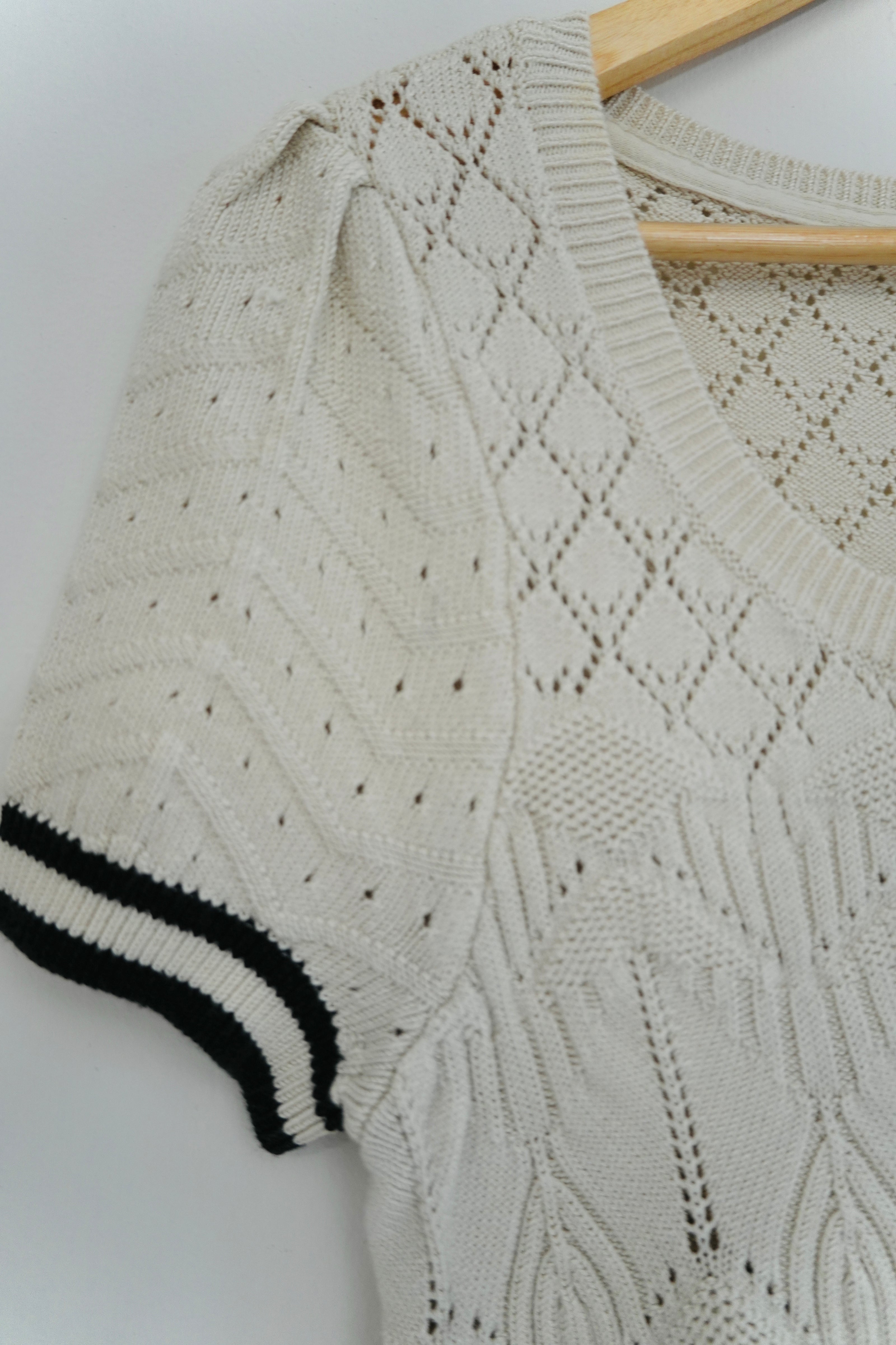 Maeve by Anthropologie Open Stitch Cream Sweater Top Size Large