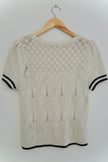 Maeve by Anthropologie Open Stitch Cream Sweater Top Size Large