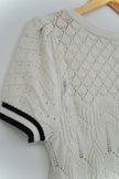 Maeve by Anthropologie Open Stitch Cream Sweater Top Size Large