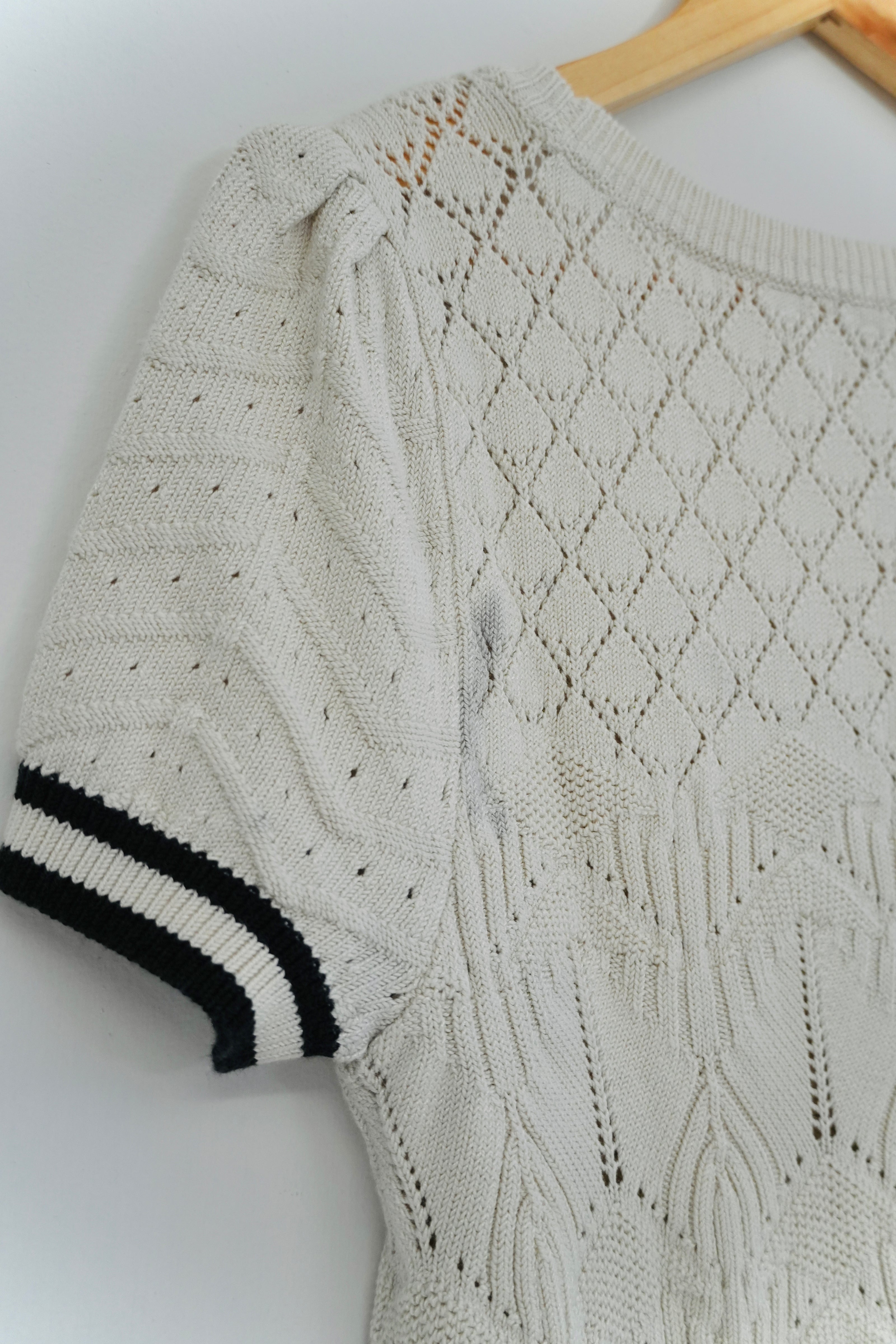Maeve by Anthropologie Open Stitch Cream Sweater Top Size Large