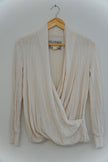 Maeve by Anthropologie Ivory Surplice Sweater Size Small