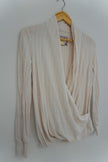 Maeve by Anthropologie Ivory Surplice Sweater Size Small