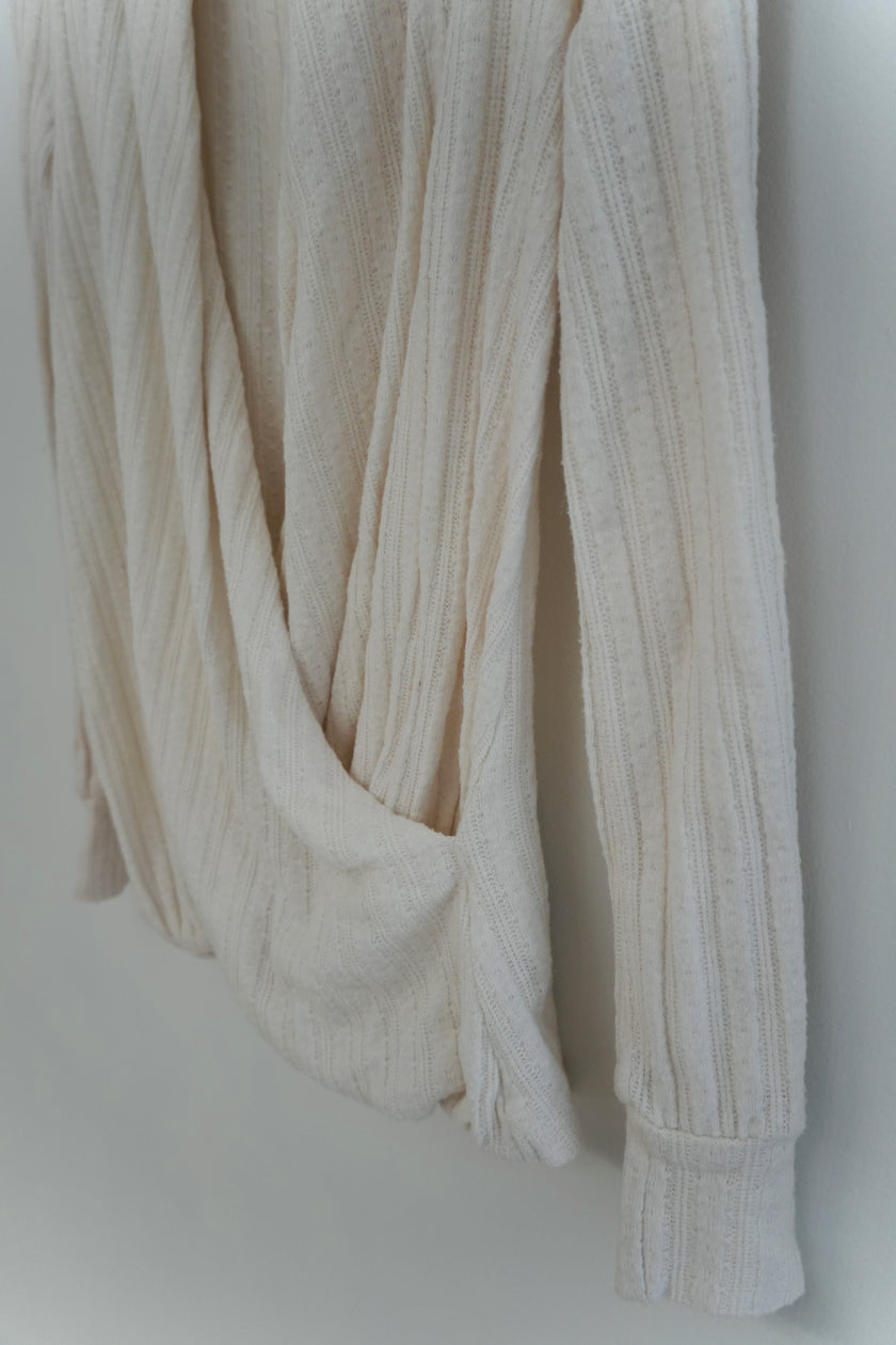Maeve by Anthropologie Ivory Surplice Sweater Size Small