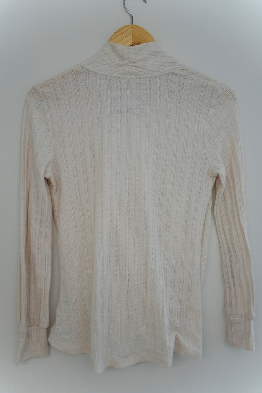 Maeve by Anthropologie Ivory Surplice Sweater Size Small