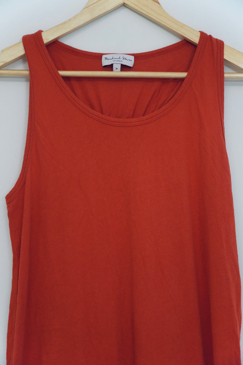 Michael Stars Orange Tank Shift Dress Size Medium