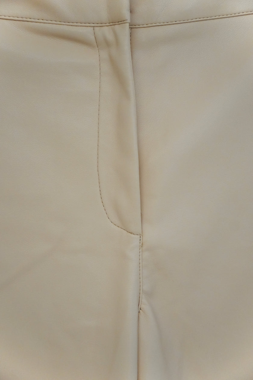 Bagatelle Collection Beige Faux Leather Pants Size Medium