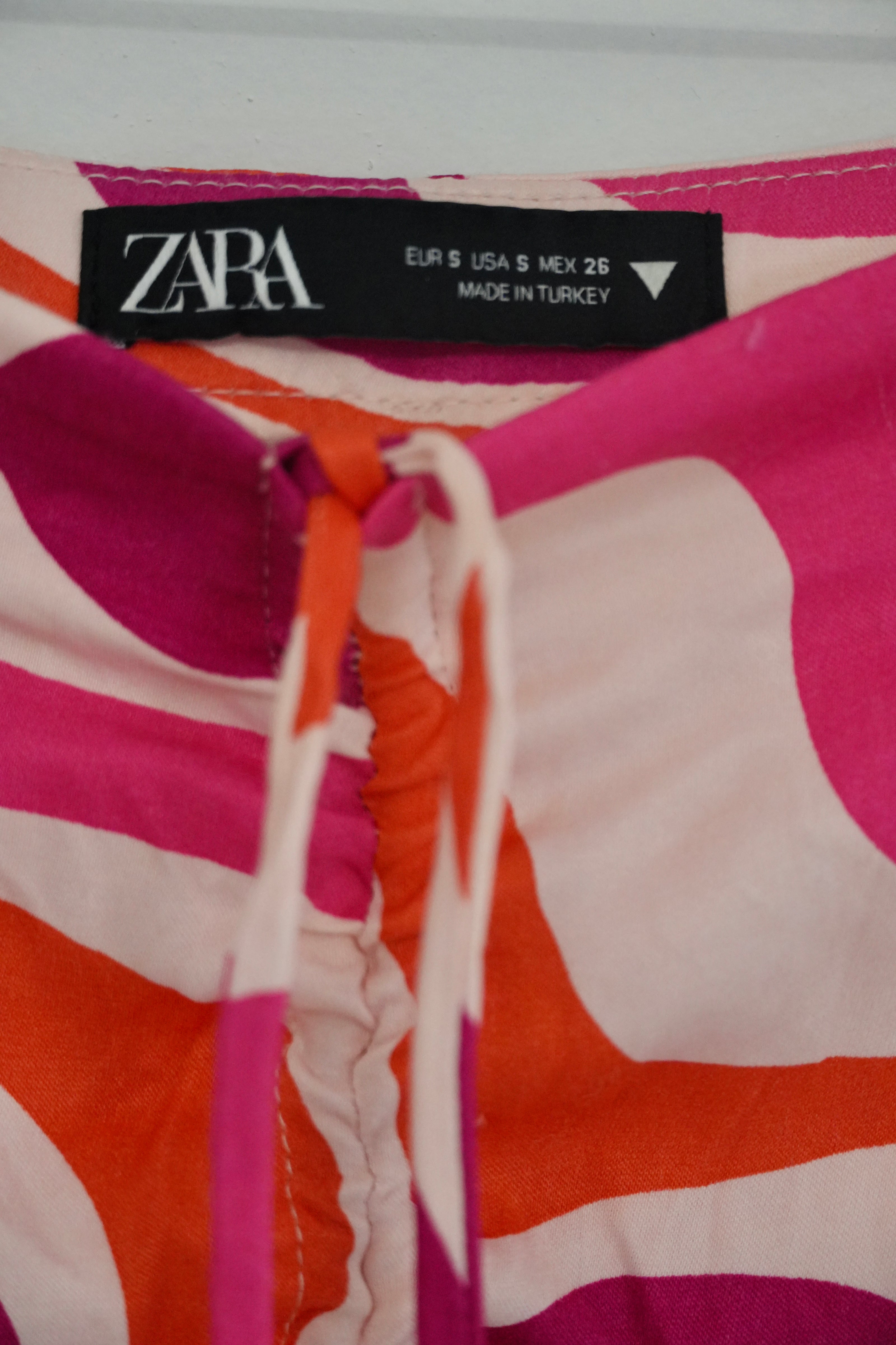 Zara Pink and Orange Bootcut Pants Size Small