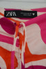 Zara Pink and Orange Bootcut Pants Size Small