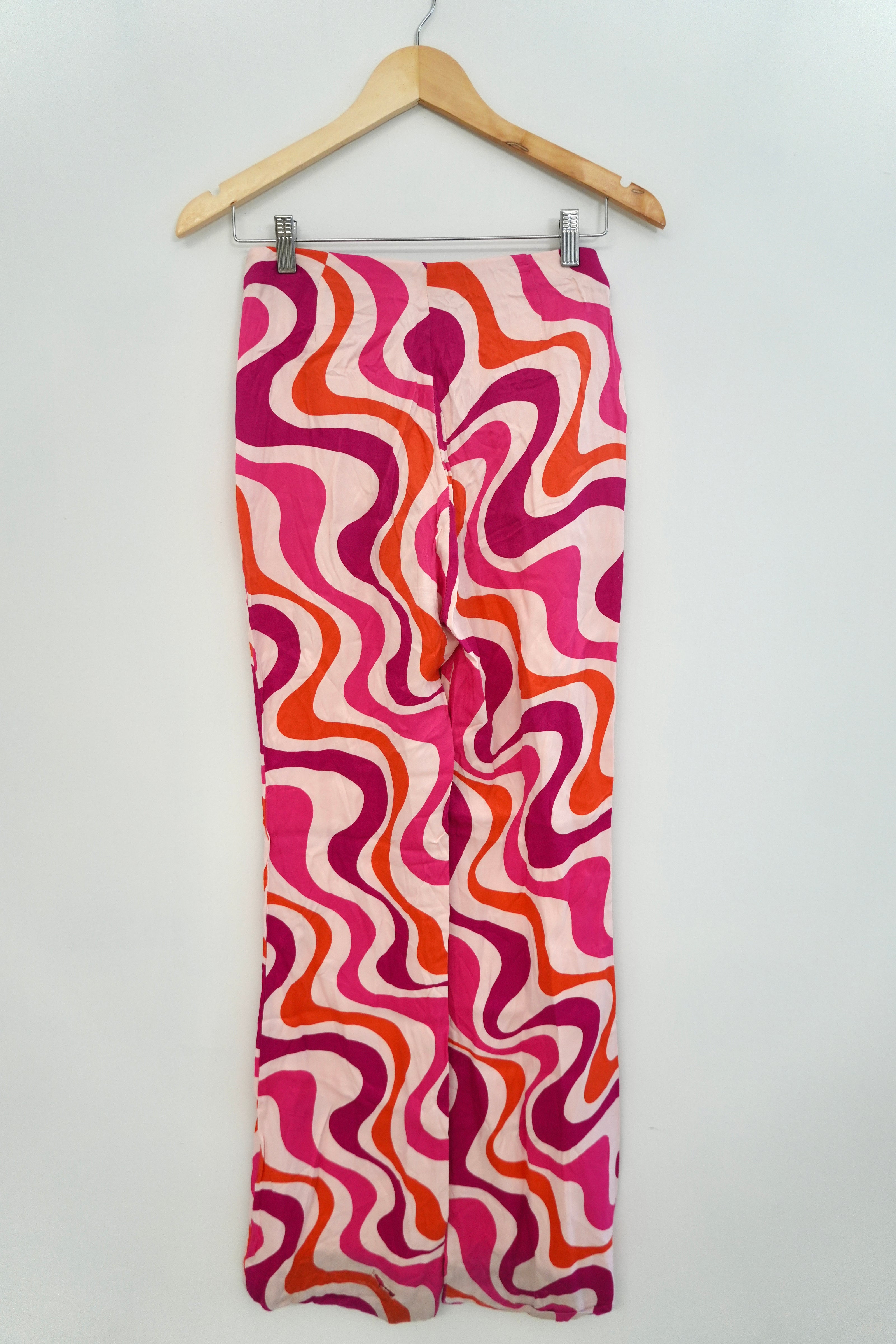 Zara Pink and Orange Bootcut Pants Size Small