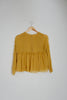 Zara Trafaluc Collection Mustard Yellow Embroidered Long Sleeve Blouse Size Medium