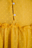 Zara Trafaluc Collection Mustard Yellow Embroidered Long Sleeve Blouse Size Medium