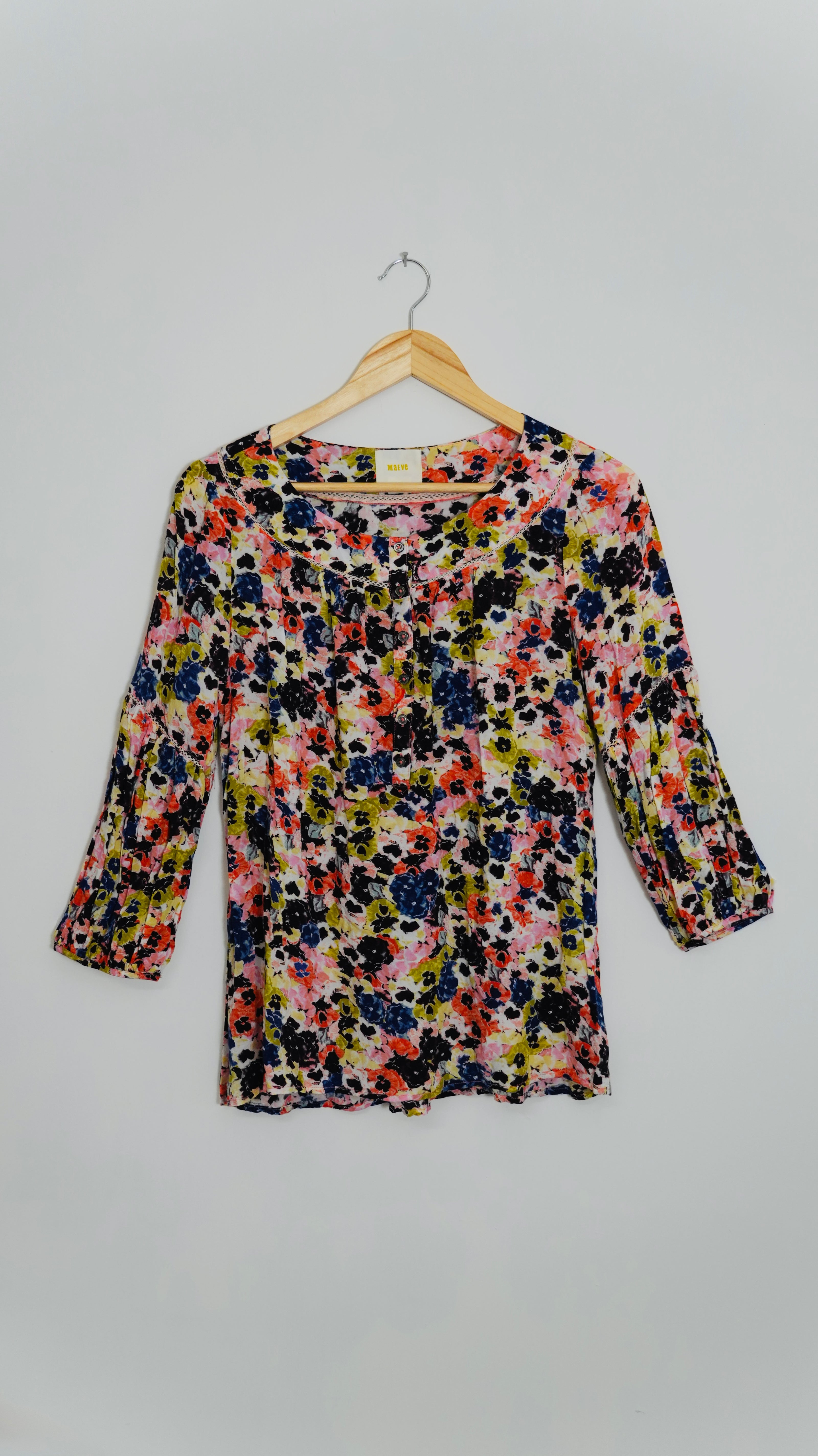 Maeve by Anthropologie Floral Button Up Blouse Size 8