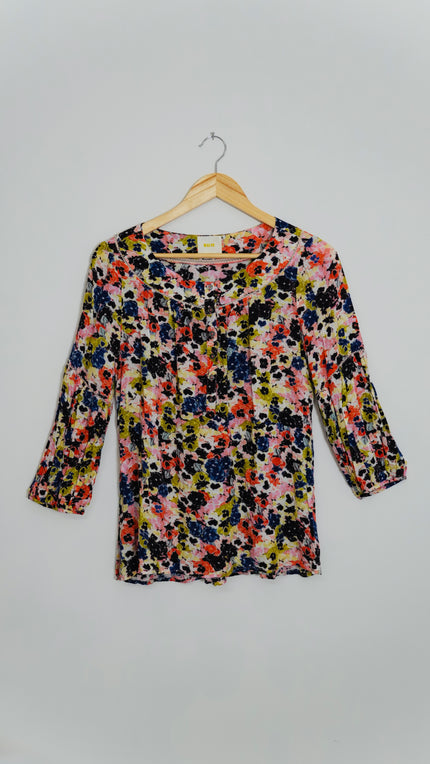 Maeve by Anthropologie Floral Button Up Blouse Size 8