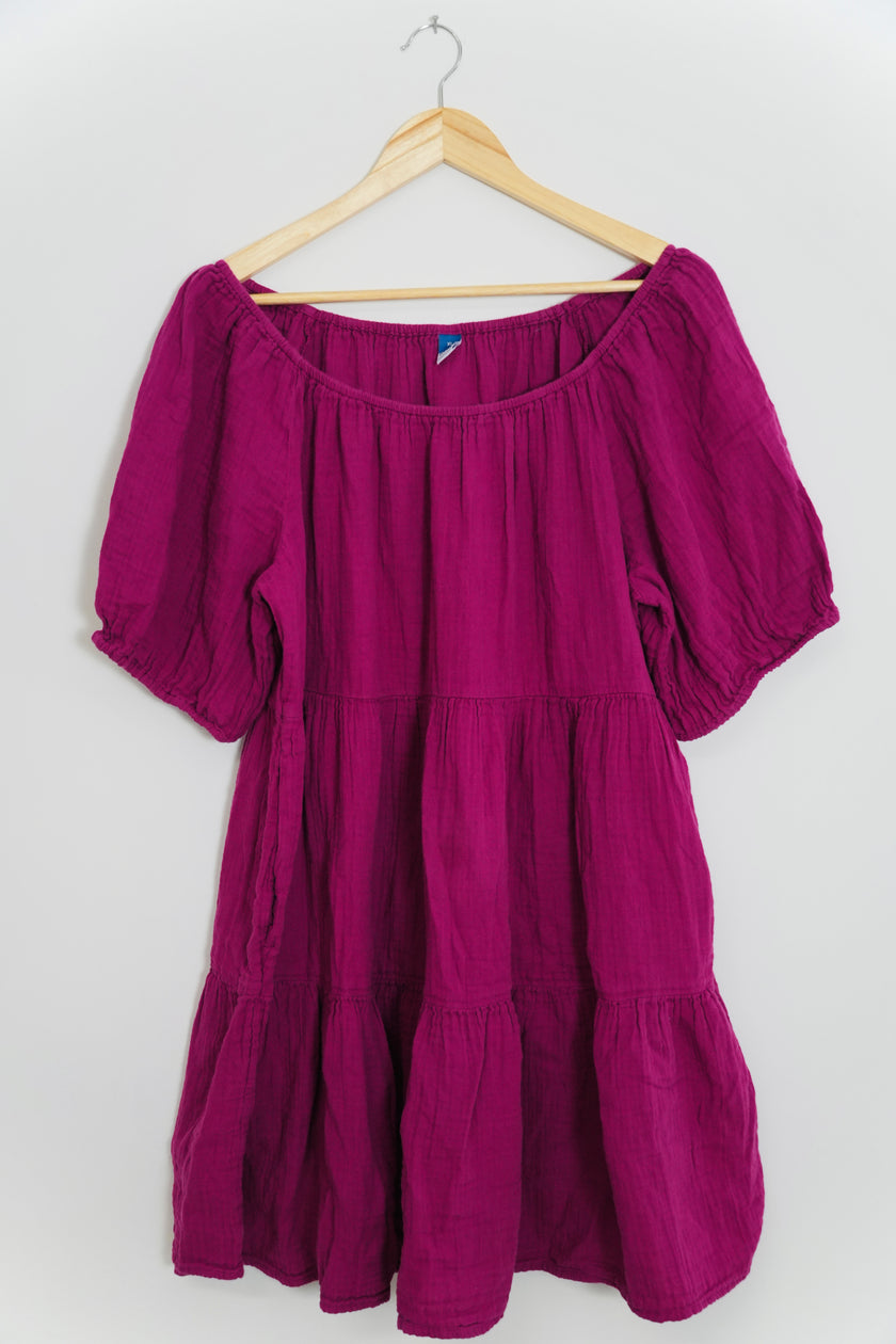 Old Navy Purple Tiered Dress Size X-Large