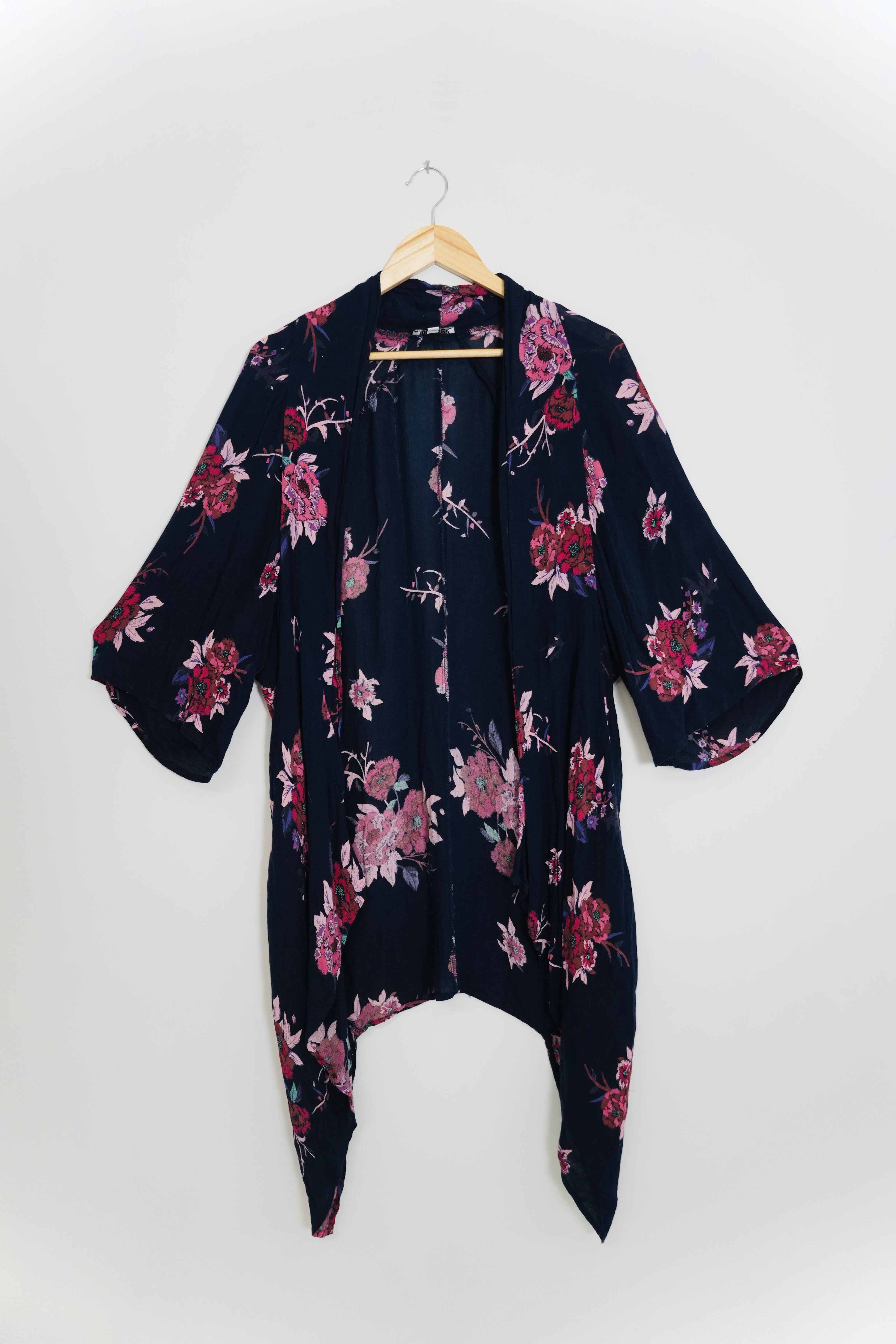 Patrons of Peace Navy And Floral Cardigan duster Size Small