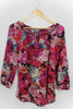 Vanessa Virginia 100% Silk Floral Blouse Size Medium
