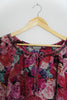 Vanessa Virginia 100% Silk Floral Blouse Size Medium