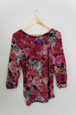 Vanessa Virginia 100% Silk Floral Blouse Size Medium