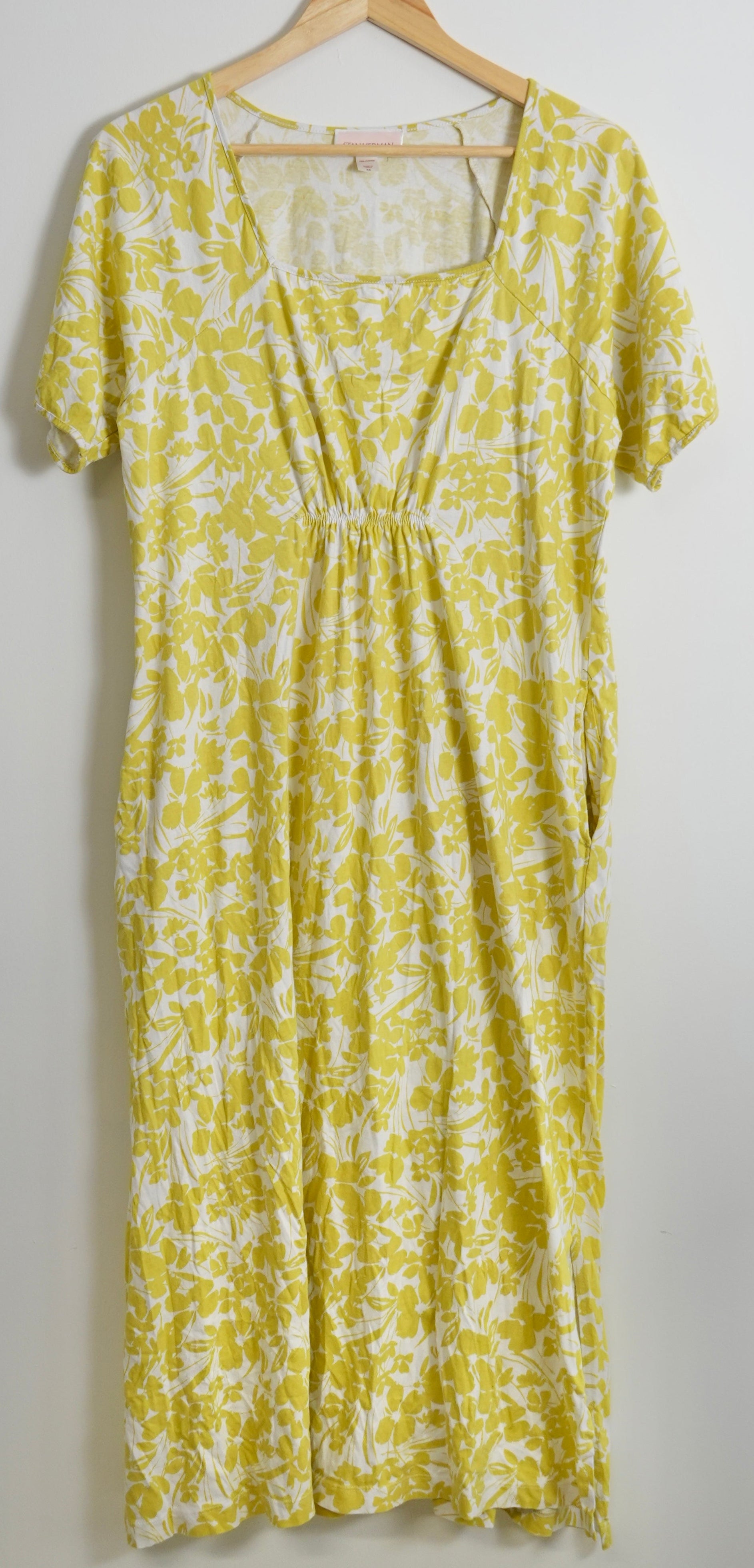 Stan Herman Printed Knit Jersey Square Neck Maxi Dress Size Medium