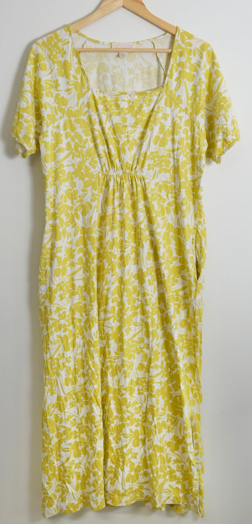 Stan Herman Printed Knit Jersey Square Neck Maxi Dress Size Medium