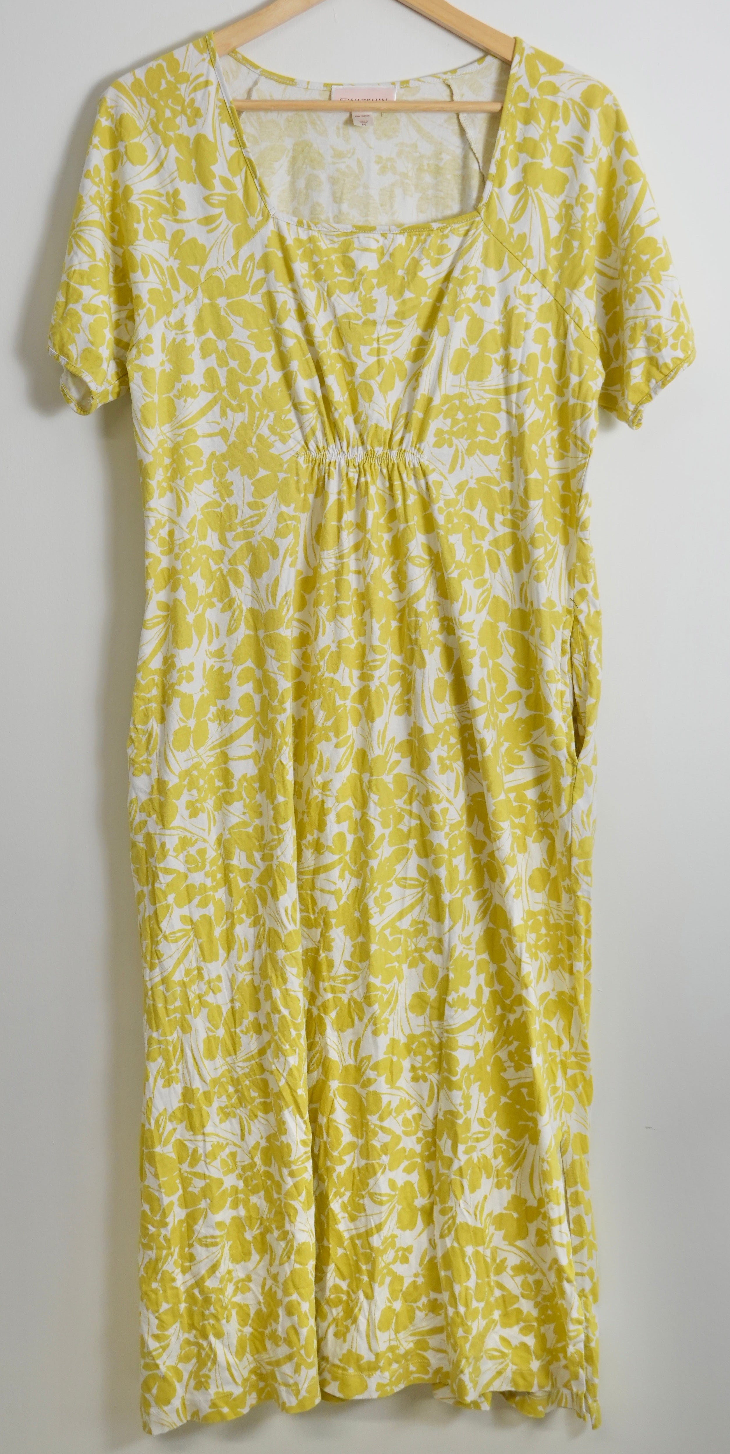 Stan Herman Printed Knit Jersey Square Neck Maxi Dress Size Medium