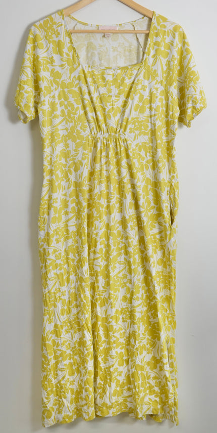 Stan Herman Printed Knit Jersey Square Neck Maxi Dress Size Medium