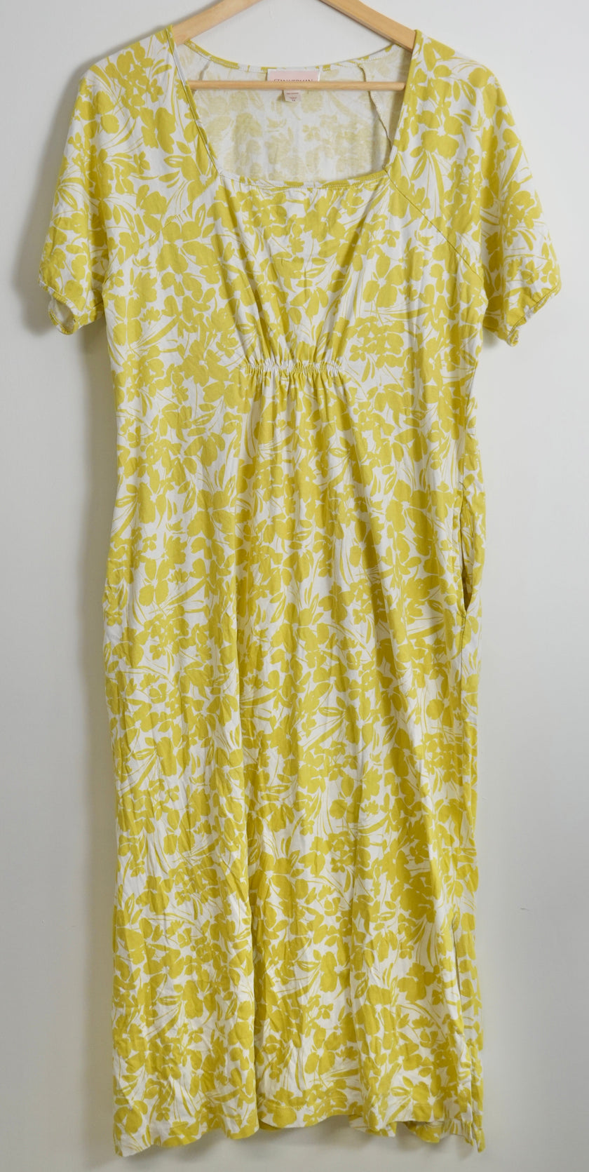 Stan Herman Printed Knit Jersey Square Neck Maxi Dress Size Medium