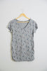 Motherhood Grey and Floral V-Neck T-Shirt Size Large