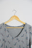 Motherhood Grey and Floral V-Neck T-Shirt Size Large