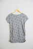 Motherhood Grey and Floral V-Neck T-Shirt Size Large