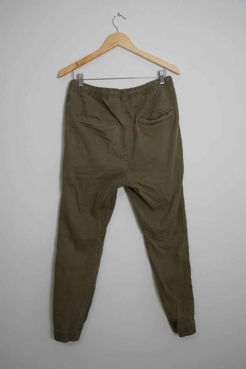 Men’s Green Cargo Pants With Strings H&M Size 32