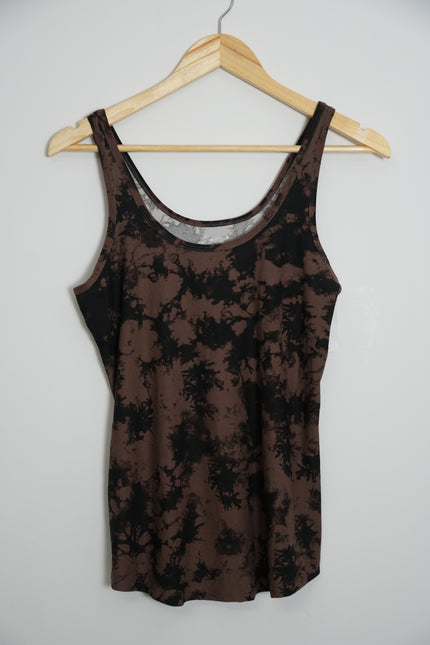Black “Bleach Stained” Tank Top No Boundaries Size Large