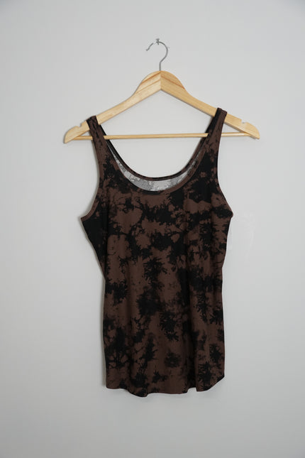 Black “Bleach Stained” Tank Top No Boundaries Size Large