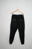 Men’s Vibes Gold Black Moto Slim Straight Jogger Pants Size Medium