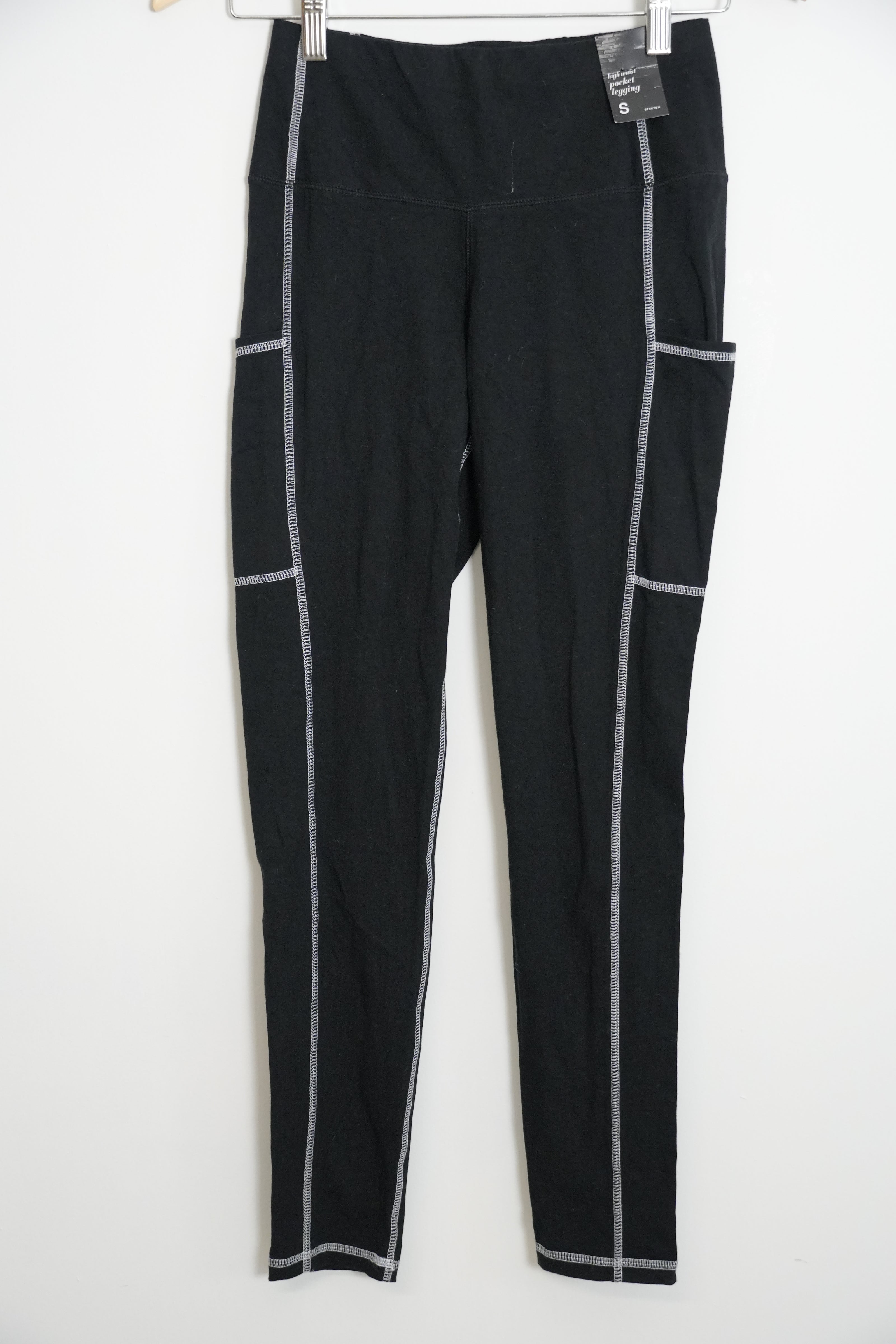Soho New York & Company High Waisted Black Leggings with Pockets Size Small