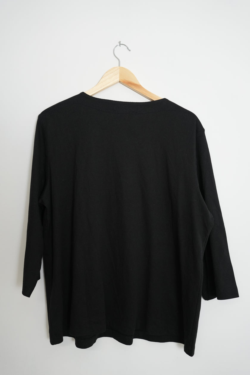 Southern Lady Black Long Sleeve Top Size 1X