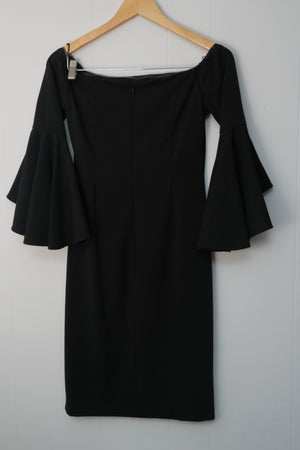 Vince Camuto Black Midi Cocktail Dress Size 6