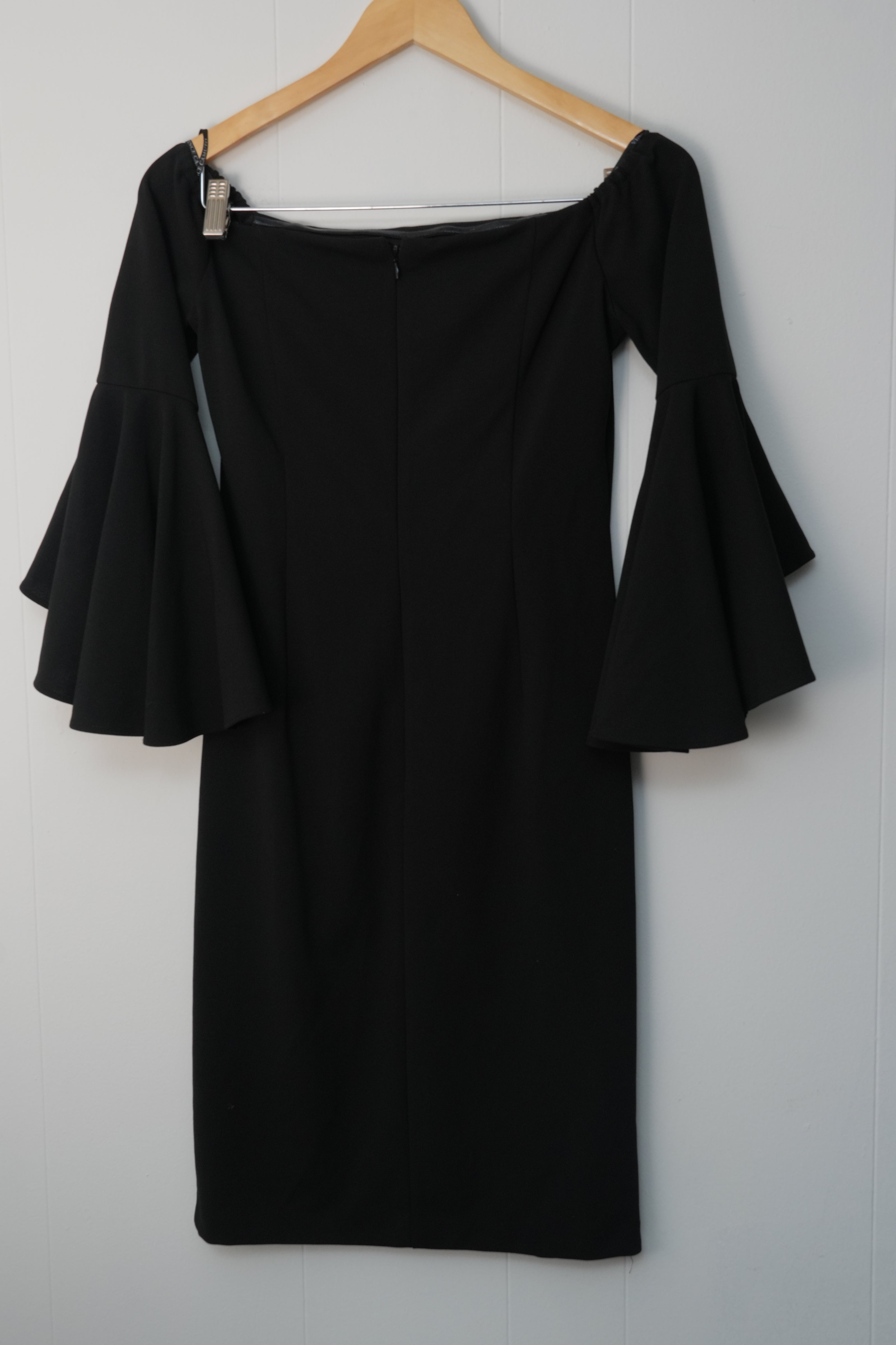 Vince Camuto Black Midi Cocktail Dress Size 6